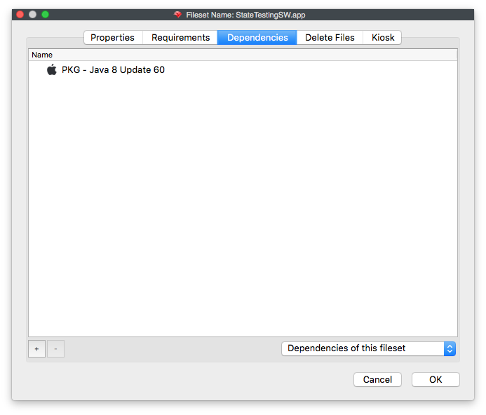 Fileset Dependencies